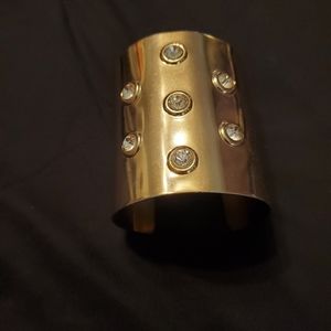 Solid Gold bracelet with (rhinestones..?)